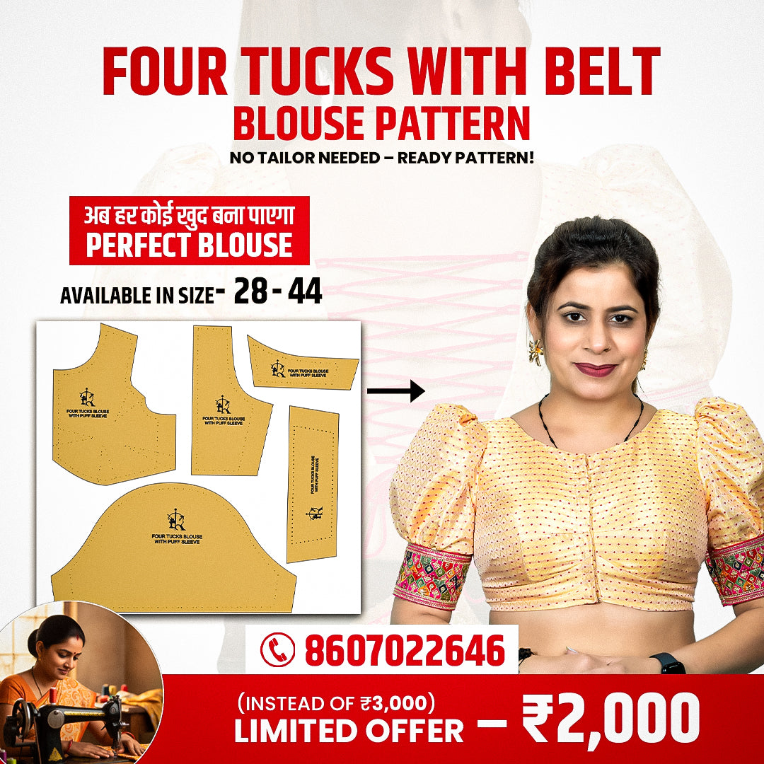 Four Tusks With Belt Blouse Ready-to-Use Pattern